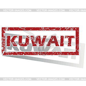 Kuwait outlined stamp - vector clipart