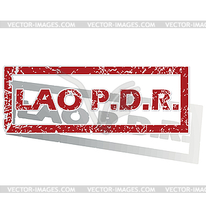 Lao PDR outlined stamp - vector image