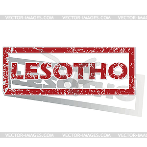 Lesotho outlined stamp - vector clip art