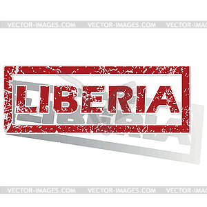 Liberia outlined stamp - vector clip art