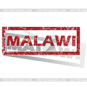 Malawi outlined stamp - vector image