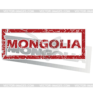 Mongolia outlined stamp - vector clipart