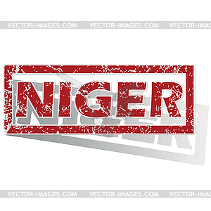 Niger outlined stamp - royalty-free vector clipart