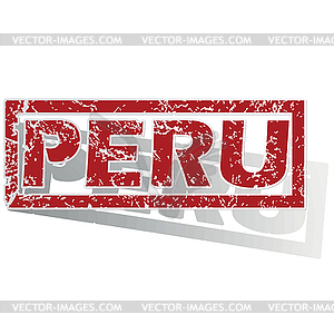 Peru outlined stamp - vector clipart