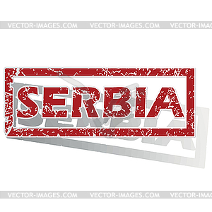 Serbia outlined stamp - vector clipart