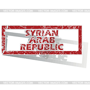 Syrian Arab Republic outlined stamp - vector clipart