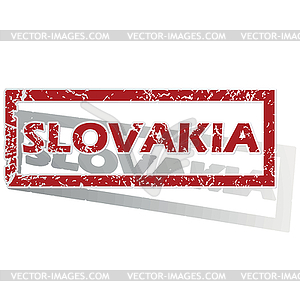 Slovakia outlined stamp - color vector clipart