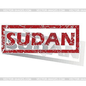 Sudan outlined stamp - vector clipart