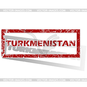 Turkmenistan outlined stamp - vector clipart