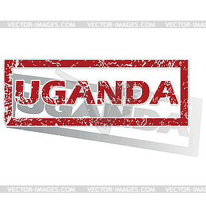 Uganda outlined stamp - vector clipart