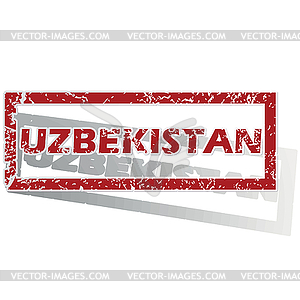 Uzbekistan outlined stamp - vector clip art