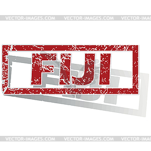 Fiji outlined stamp - vector clipart