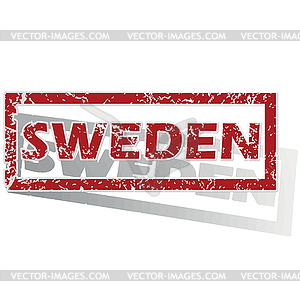 Sweden outlined stamp - vector clip art