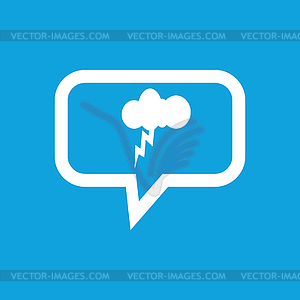 Thunderstorm message icon - vector image