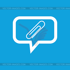 Paperclip message icon - color vector clipart