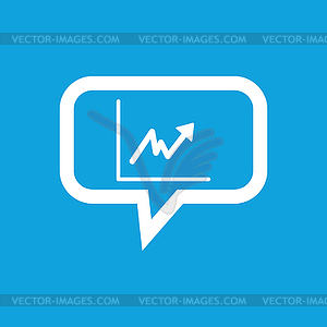 Rising graphic message icon - vector clip art