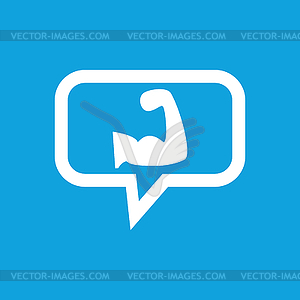 Muscular arm message icon - vector clip art