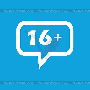 16 plus message icon - color vector clipart