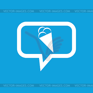 Ice cream message icon - vector image