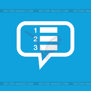 Numbered list message icon - vector clipart