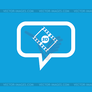 3D movie message icon - vector clipart