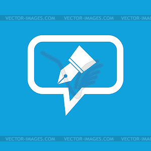 Ink pen nib message icon - vector clipart
