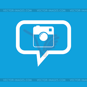 Square camera message icon - vector clip art