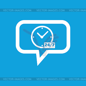 Overnight daily workhours message icon - vector clip art