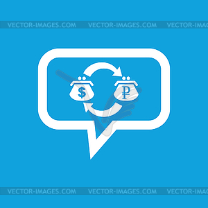 Dollar-ruble exchange message icon - vector image