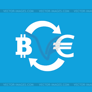 Bitcoin-euro exchange icon - royalty-free vector clipart