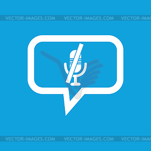 Muted microphone message icon - vector image