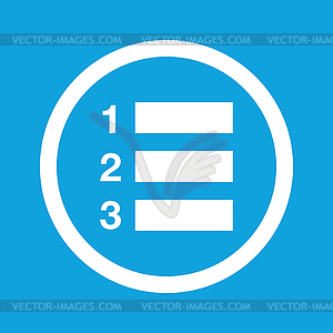 Numbered list sign icon - stock vector clipart