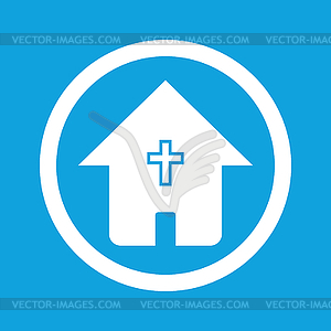 Christian house sign icon - vector clip art
