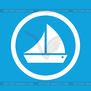 Парусный корабль значок знак - изображение векторного клипарта