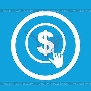 Click on dollar sign icon - color vector clipart