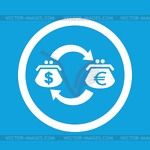 Dollar-euro exchange sign icon - vector clipart