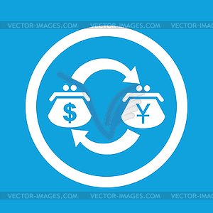 Dollar-yen exchange sign icon - vector clip art