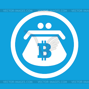 Bitcoin purse sign icon - color vector clipart