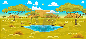 African landscape - vector clipart / vector image