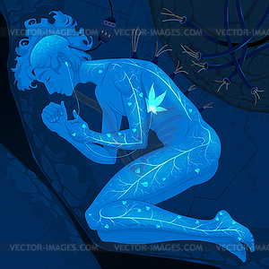 Unplugged, feel inside - vector clipart