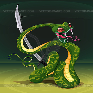 Poisonous snake with saber - vector EPS clipart