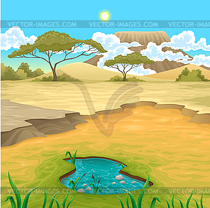 African landscape - vector clip art