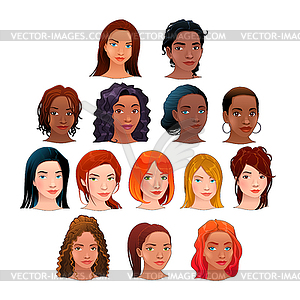 Avatars - color vector clipart