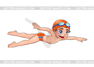 Young swimmer - vector clipart