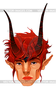 Mythological demon head - vector clip art