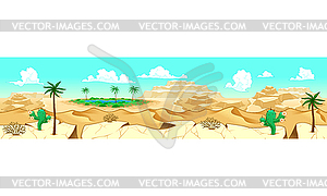 Desert with oasis - vector clipart / vector image