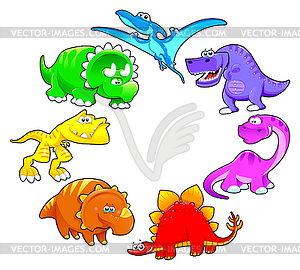 Dinosaurs rainbow - vector clipart