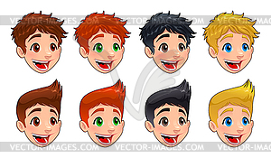 Faces of boys - vector image