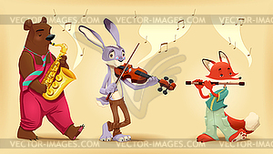 Musician animals - vector clip art