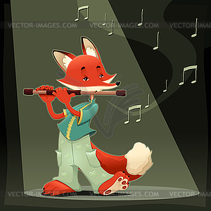 Musician Fox - vector image